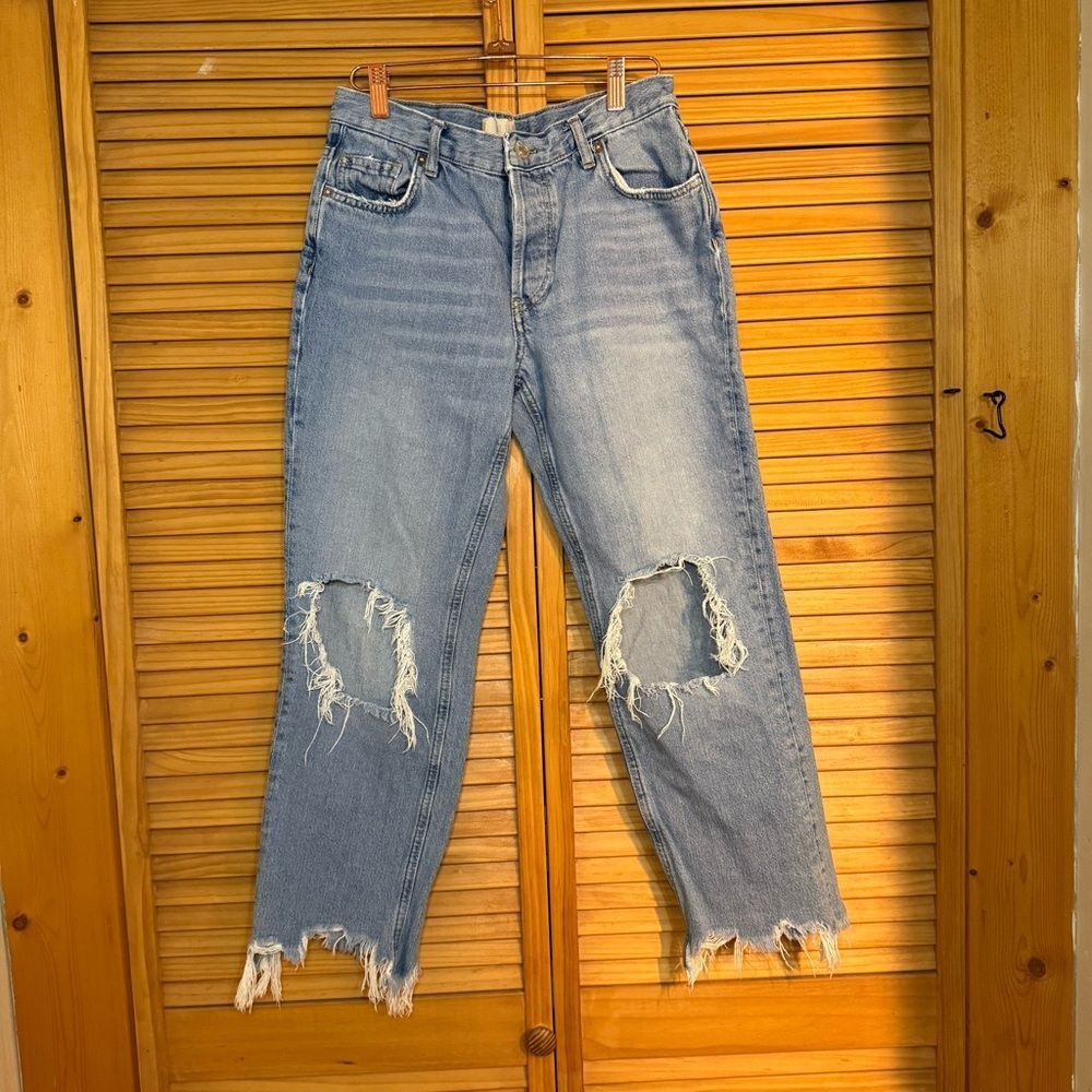 We The Free Vintage Blue Ripped Boyfriend Jeans size 26